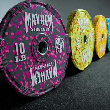 Mayhem Strength Neon Fleck Bumper Plates